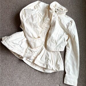 ALEXANDER MCQUEEN CREAM DENIM JACKET